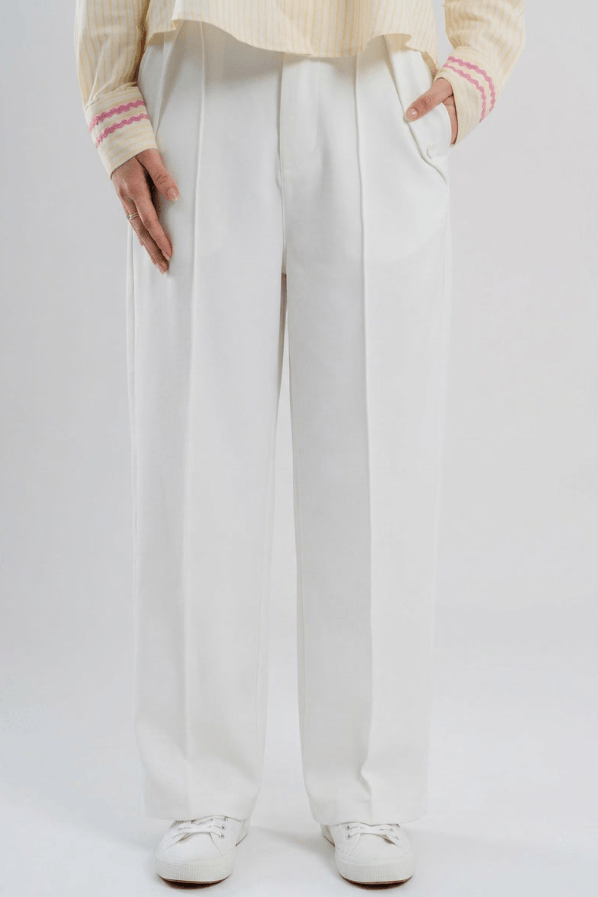 Mad Koffee Women's Flared Pants - White