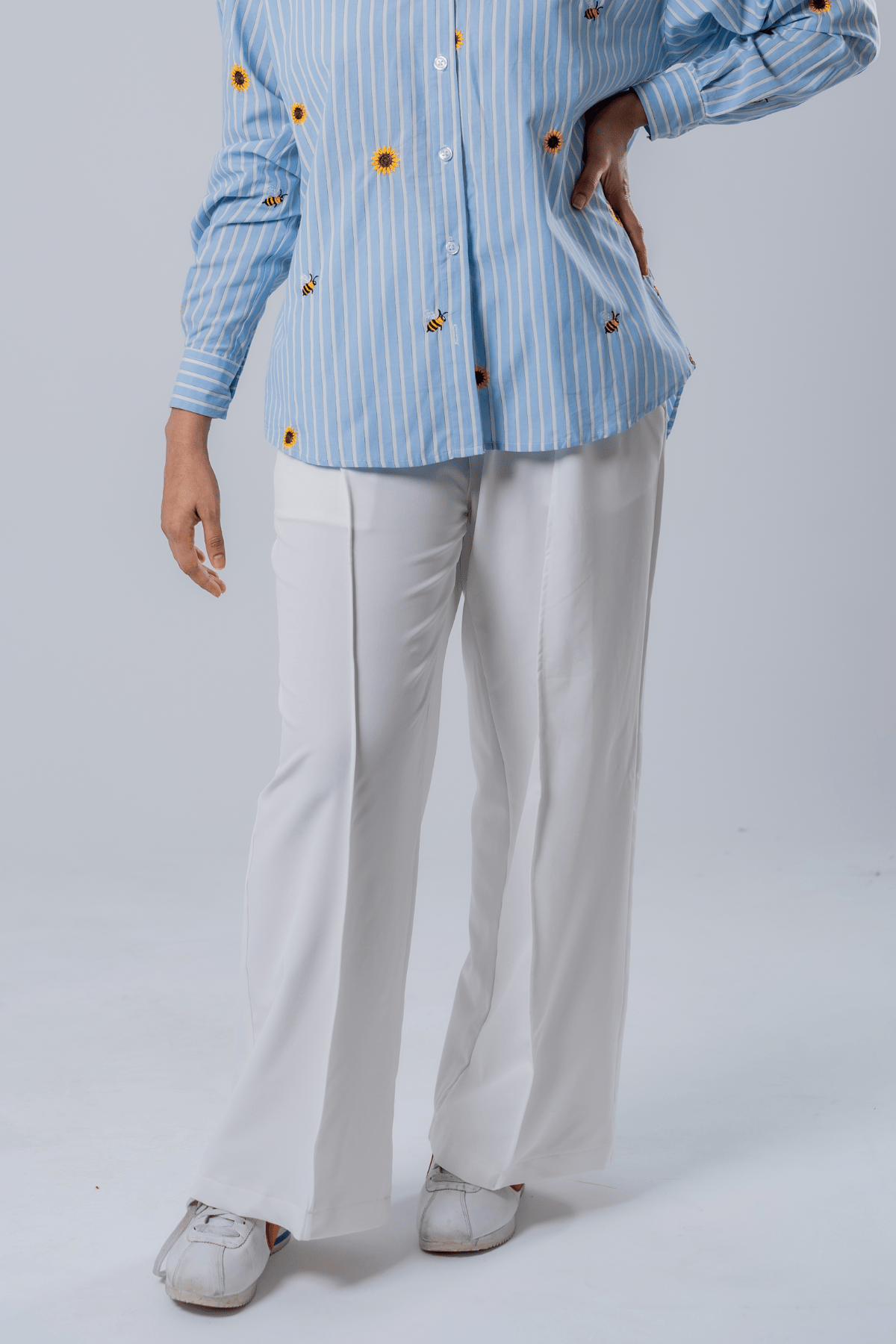 Mad Koffee Women's Flared Pants - White