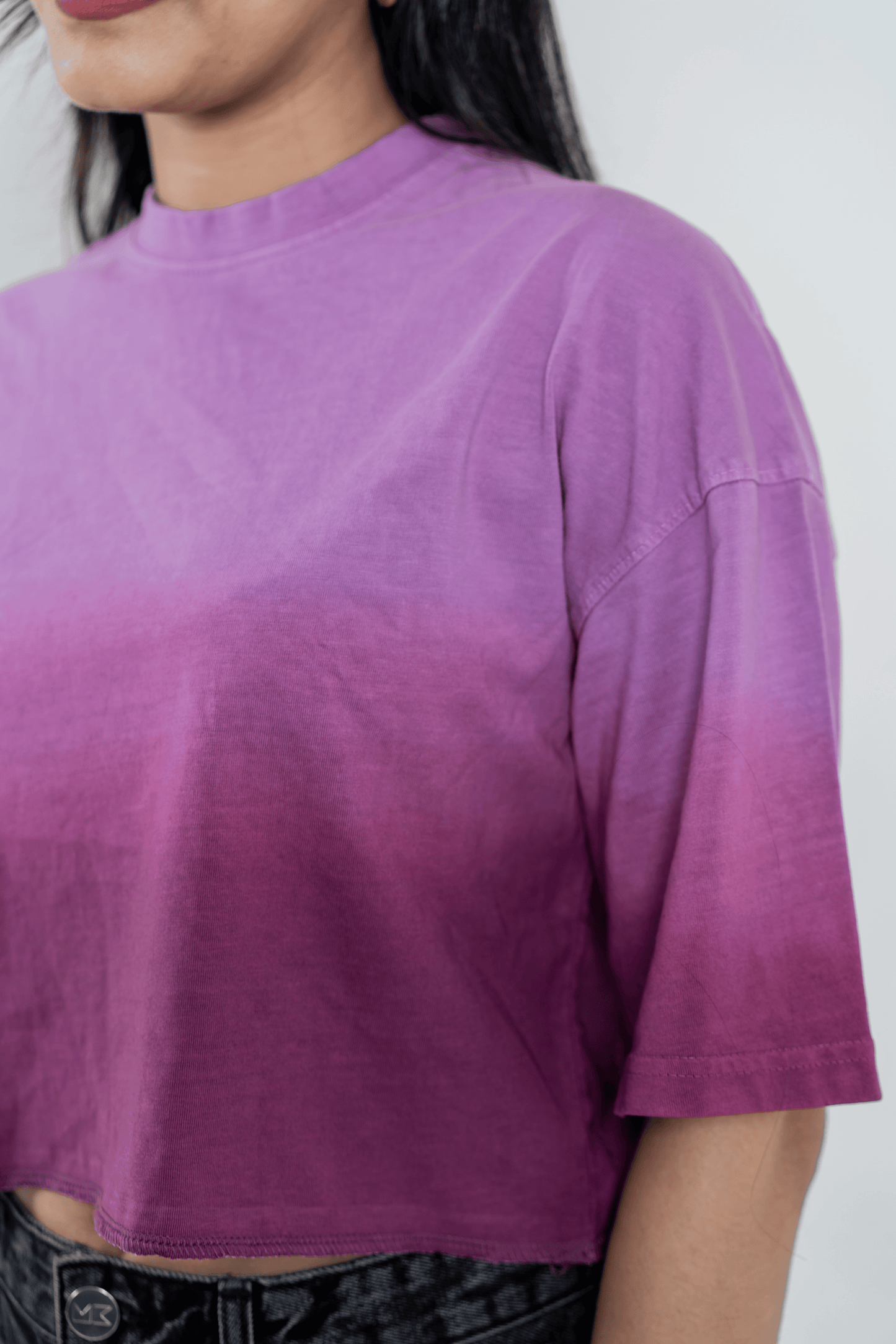 Mad Koffee Women’s Short Pour Acid Wash Tee – Berry Brew Gradient