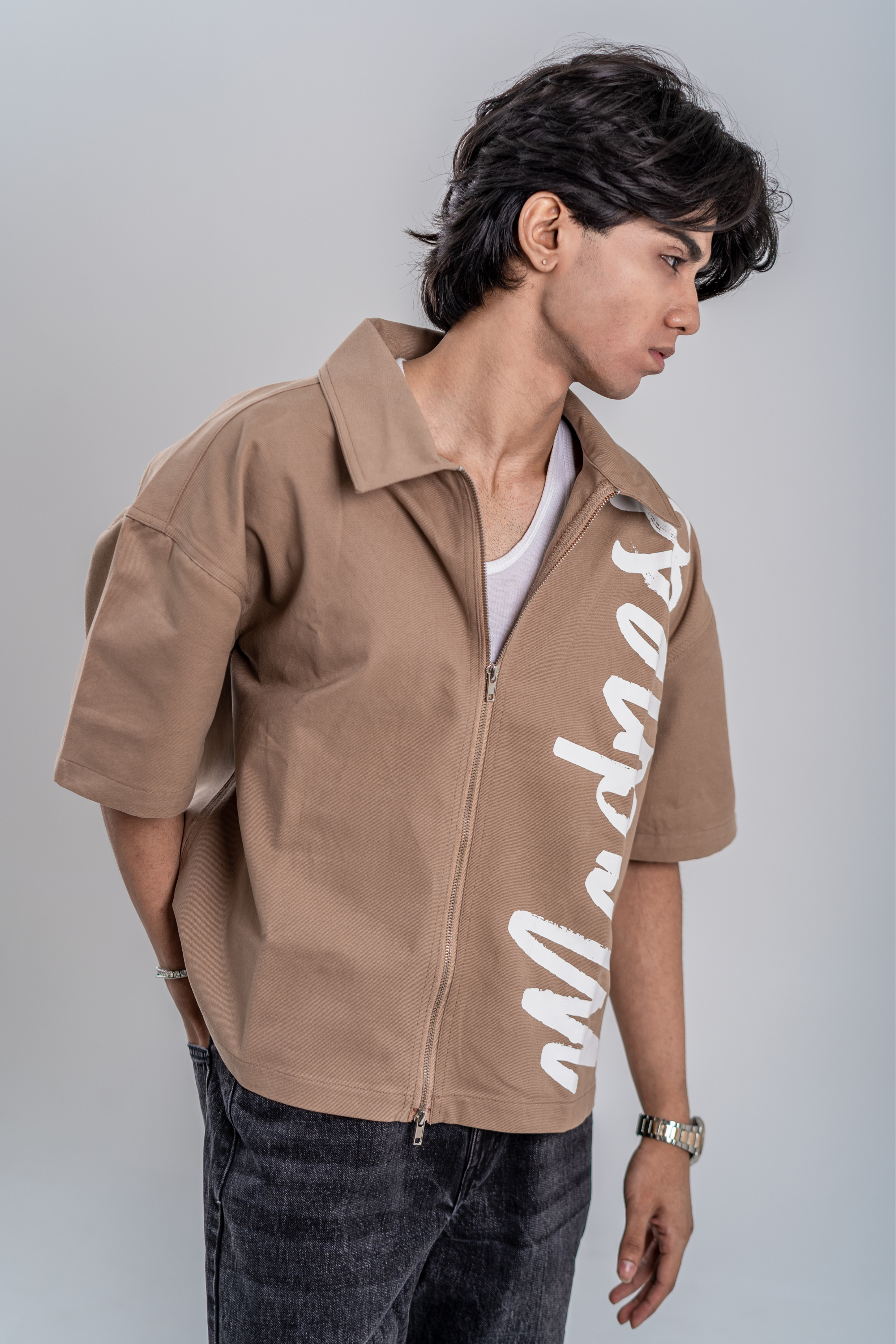 Double-Zip Boxy Shirt