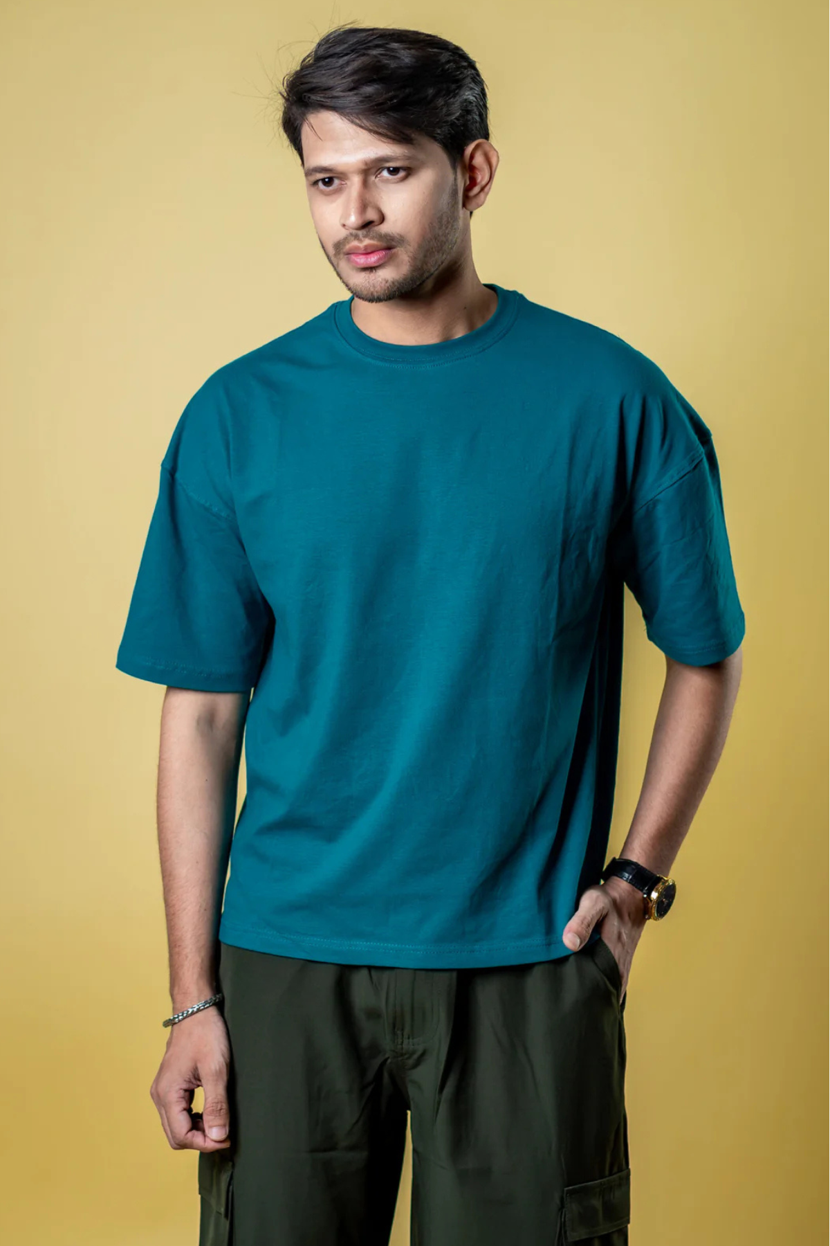 Solid Oversized Drop Shoulder T-shirt