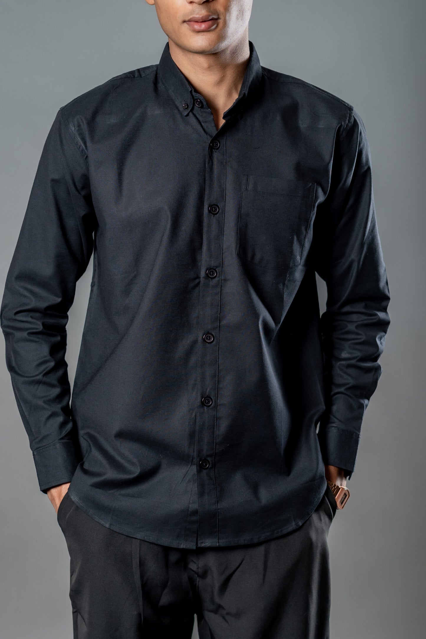 Button-Down Oxford Shirt – Carbon Black