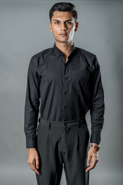 Button-Down Oxford Shirt – Carbon Black