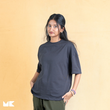 Oversized Drop Shoulder T-Shirt – Burnt Ash