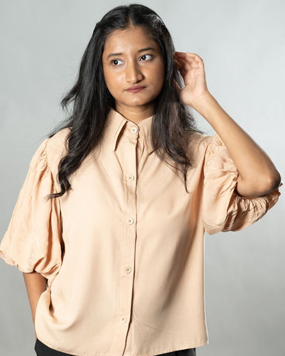 Airy Drapes Shirt Top for Women – Sunset