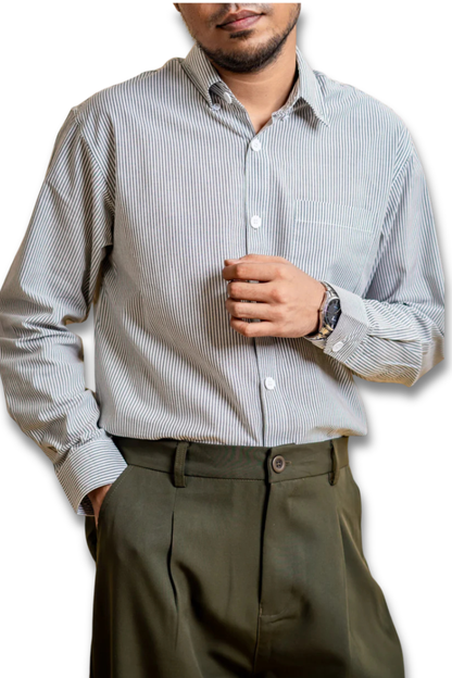AirLight Button-down Shirts – Grey Striped
