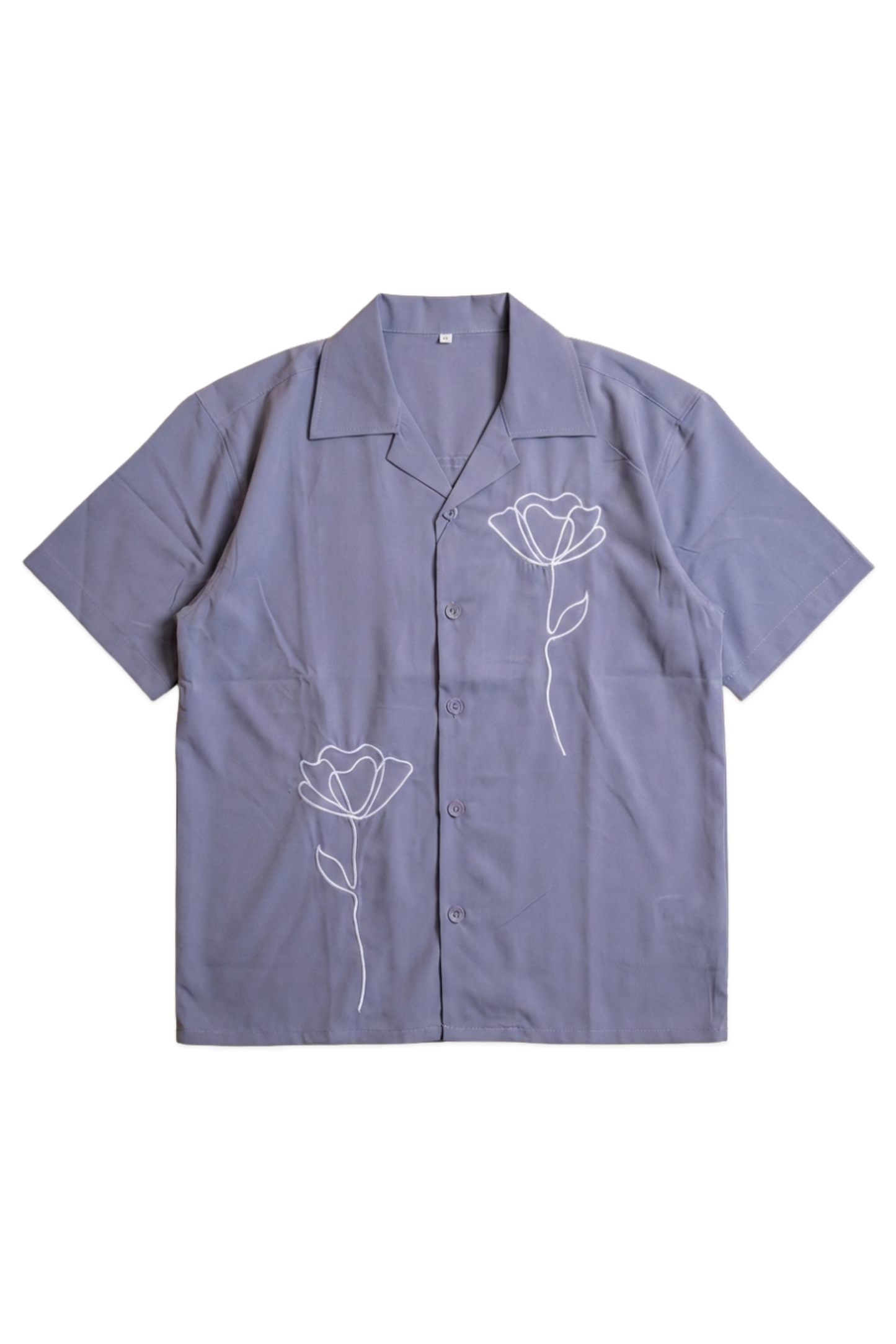 Embroidery Cuban Shirts — Grey