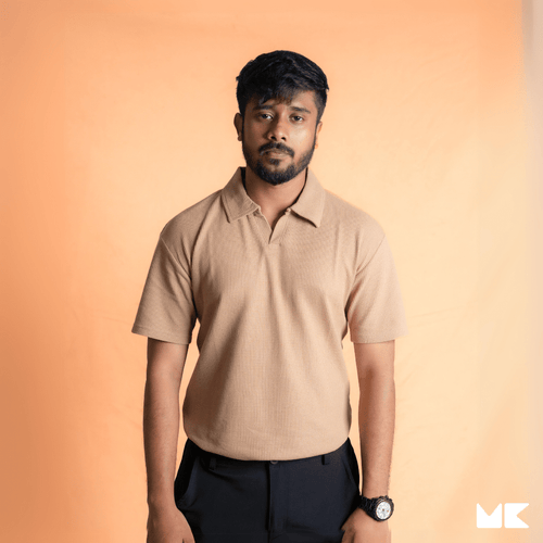 Load image 1 in gallery view. Waffle Fabric Polo T-Shirts for Men and Women | Unisex | Stylish and Comfortable | Mad Koffee Fashion Upgrade your wardrobe with our unisex waffle fabric polo t-shirts. Made from premium waffle-textured fabric, these polo tees offer a breathable fit and a sleek, versatile look, perfect for any casual or semi-formal setting.