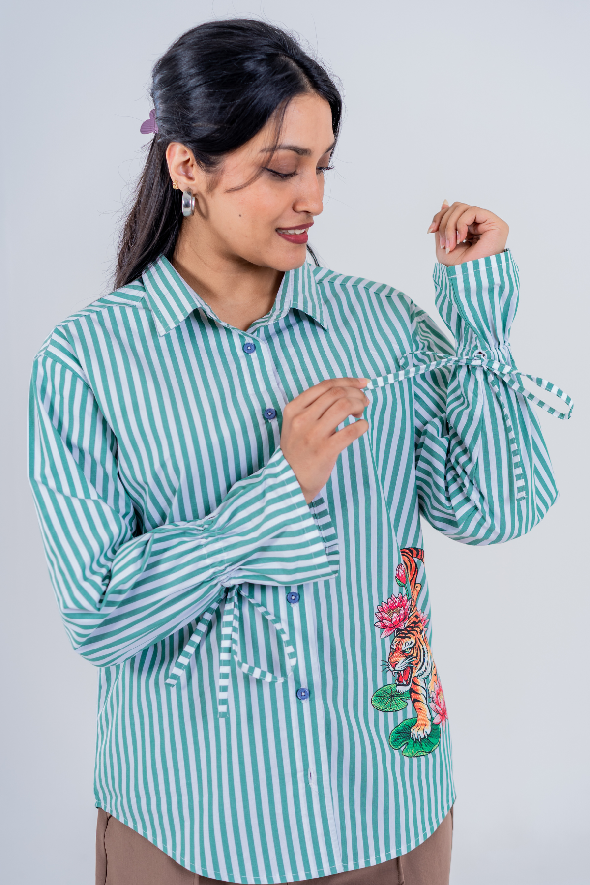 The Lotus Tiger Striped Shirt