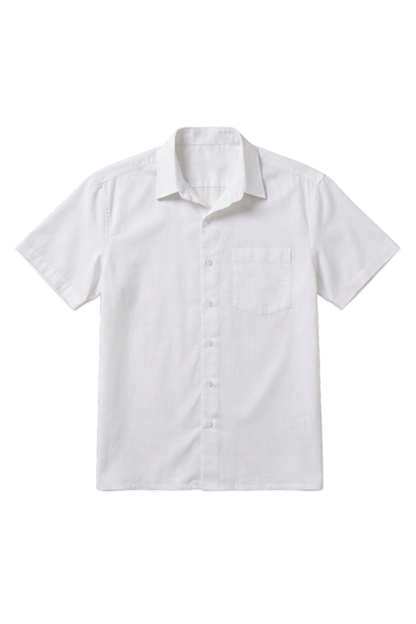 Linen Box Fit Oversized Half Sleeve Shirt — White