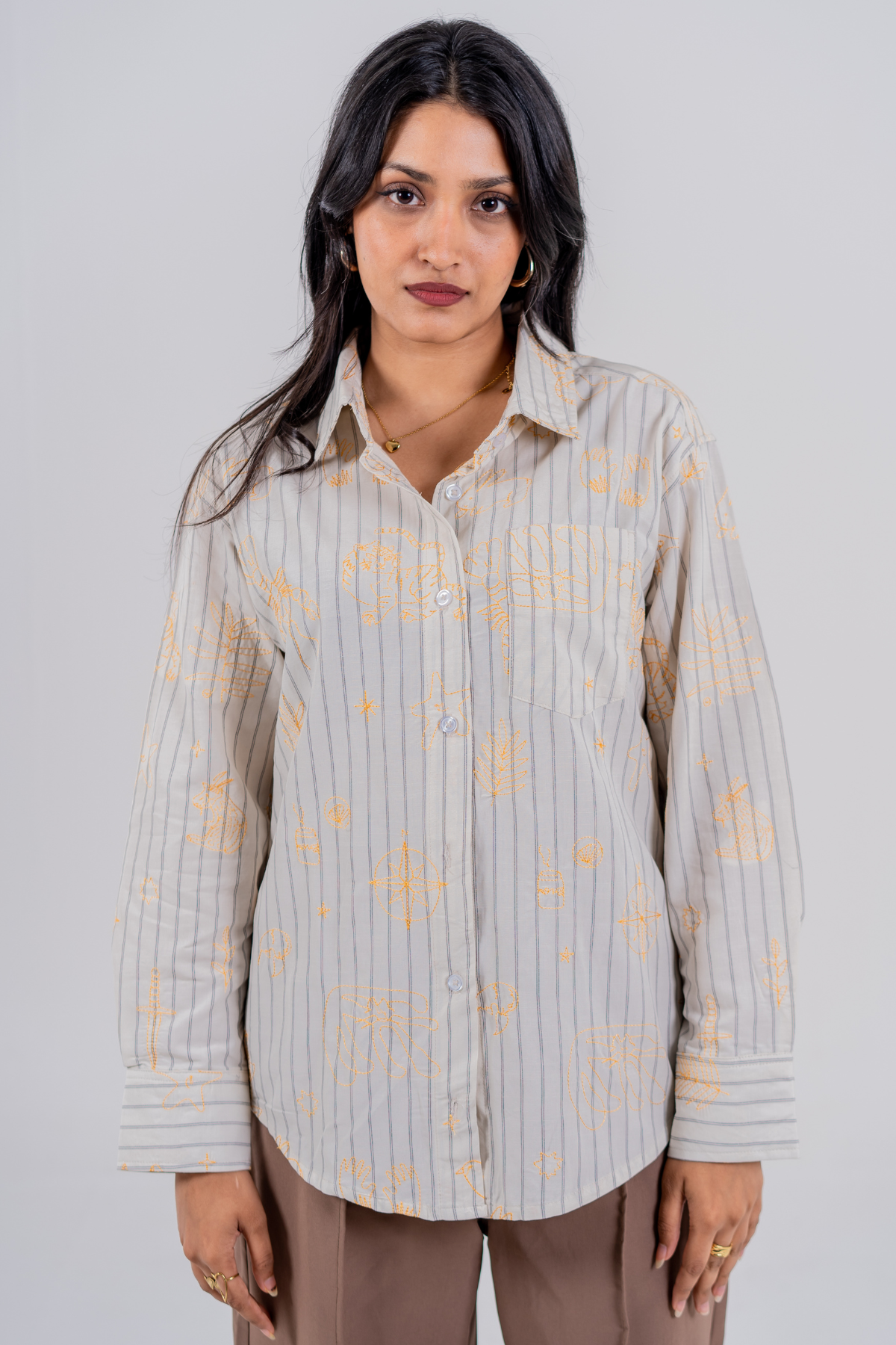 The Cartographer Embroidered Striped Shirt