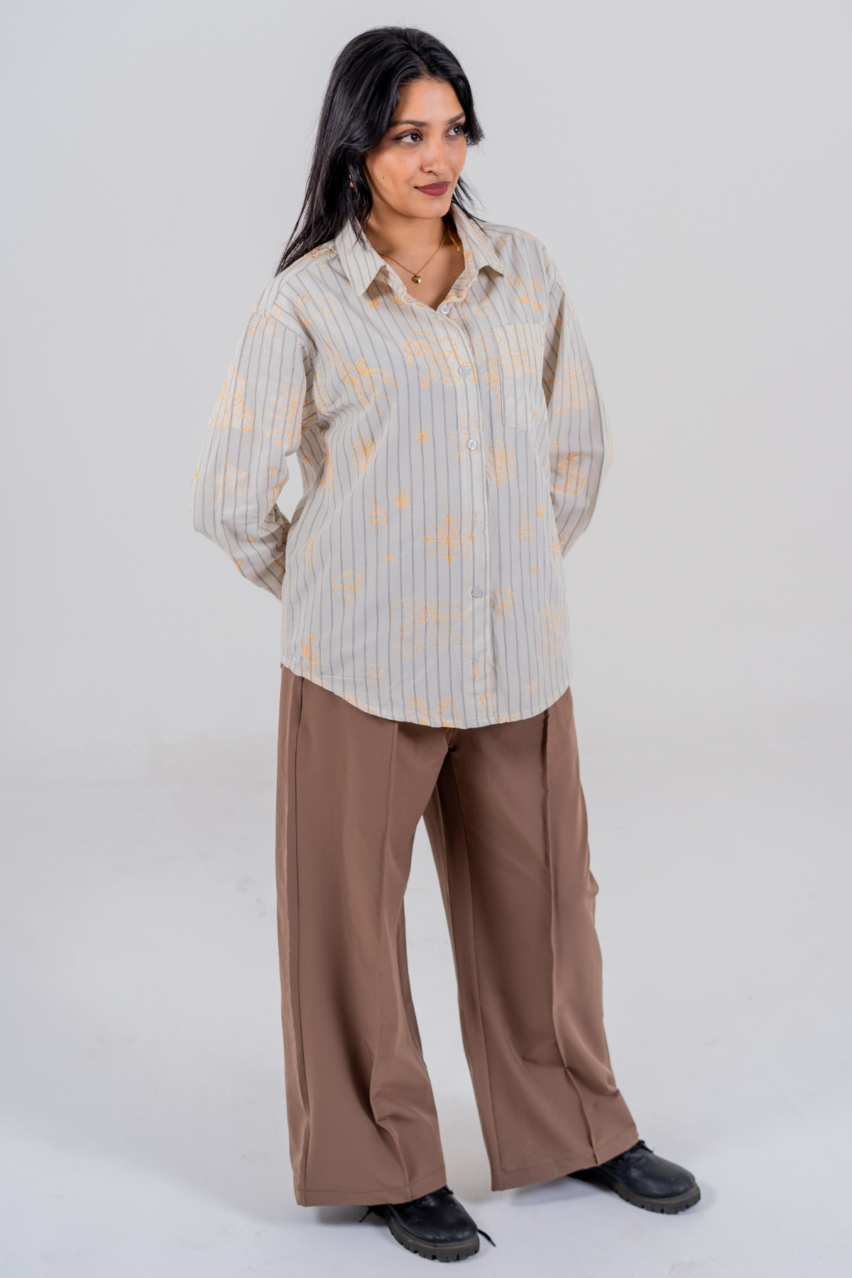 The Cartographer Embroidered Striped Shirt