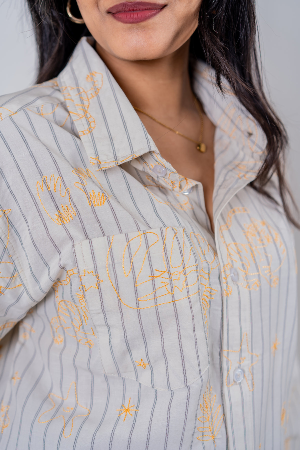 The Cartographer Embroidered Striped Shirt