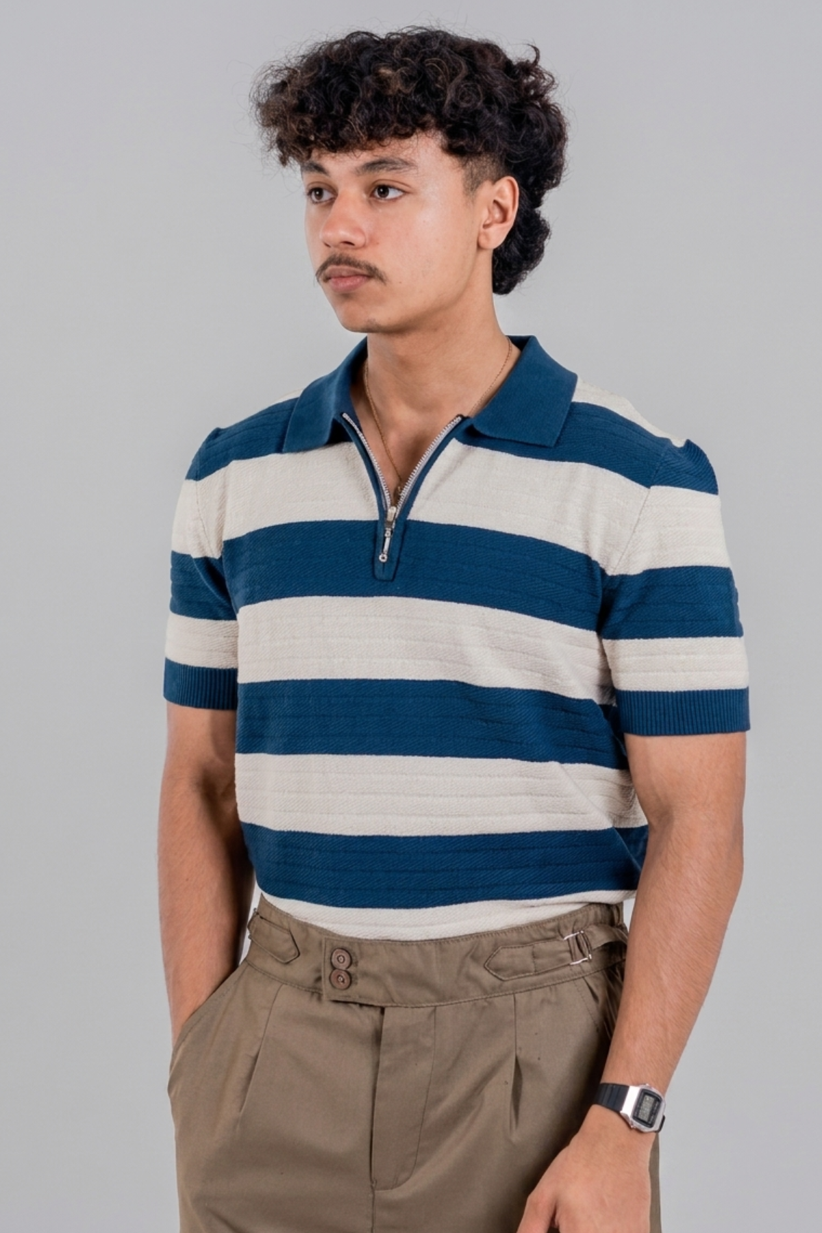 Men’s Knit Zip-Up Polo