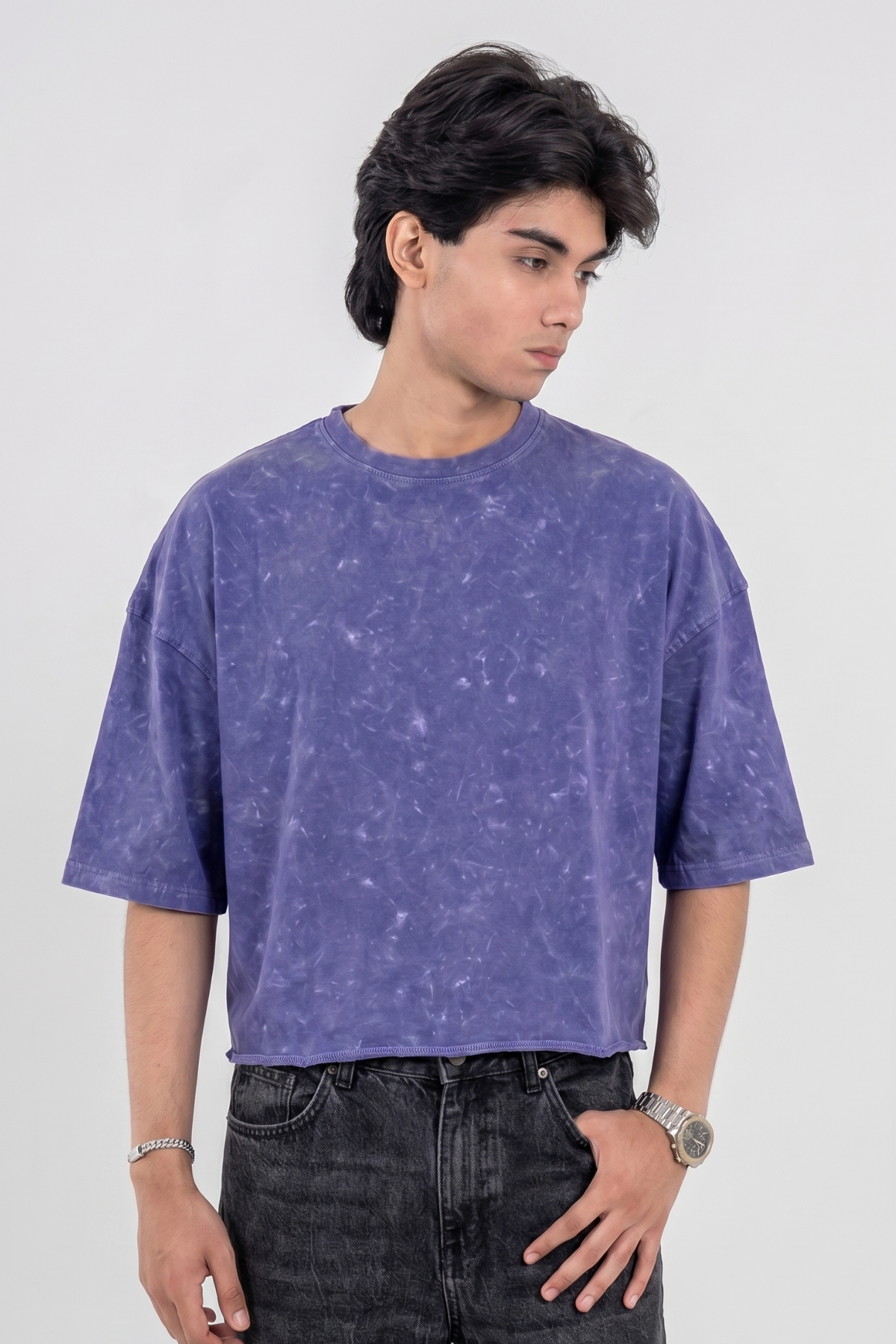 Men’s Full Pour Acid Wash Tee – Indigo Brew