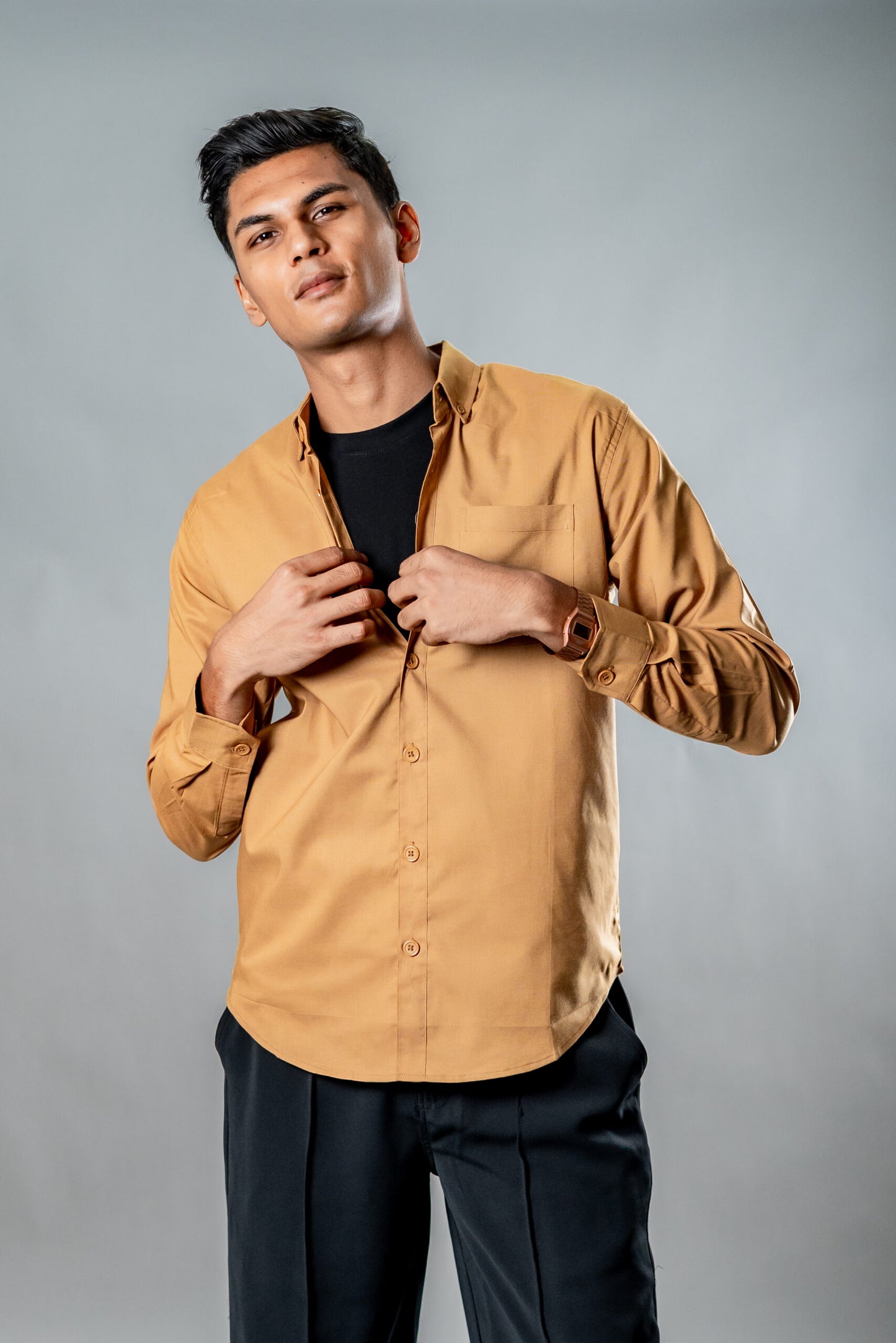 Button-Down Oxford Shirt – Mocha Dust