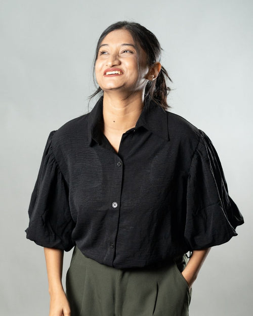 Load image 1 in gallery view. Airy Drapes Shirt Top for Women – Eclipse