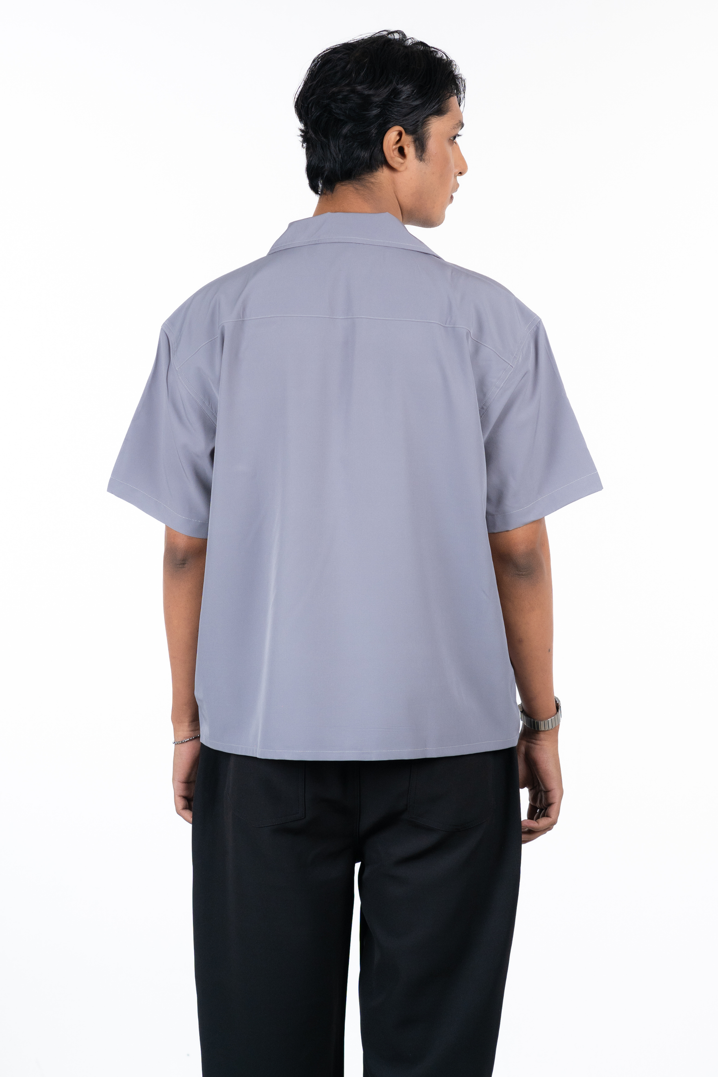 Embroidery Cuban Shirts — Grey
