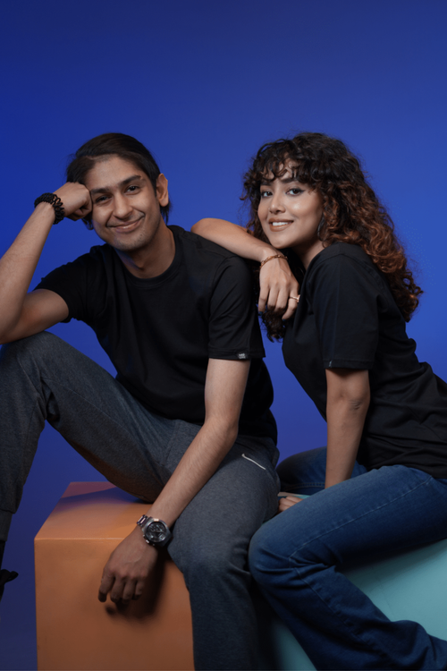 Load image 1 in gallery view. The Basics Black – Regular Fit T-shirt