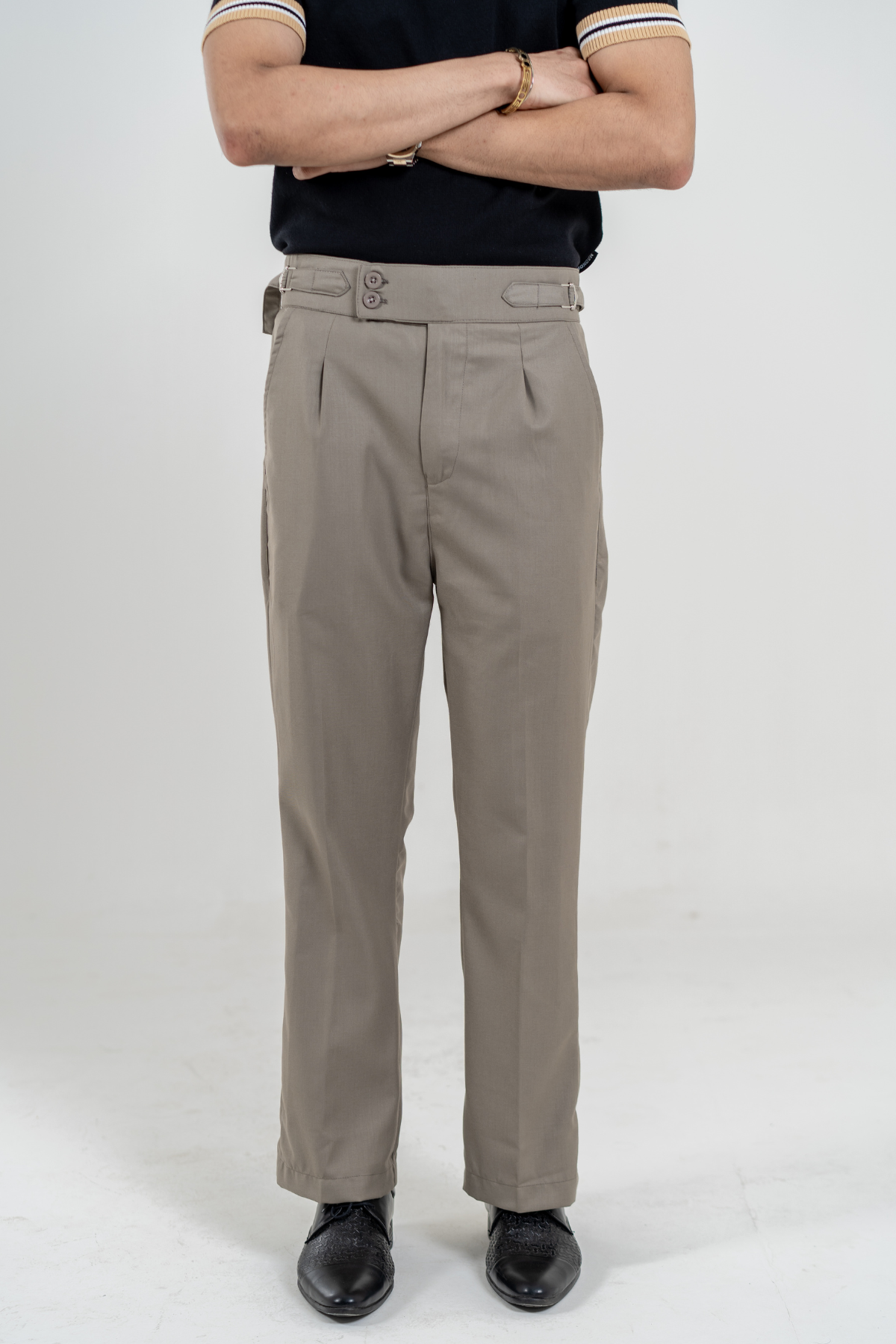 Relaxed fit Bootcut Gurkha Pants - Stone Taupe