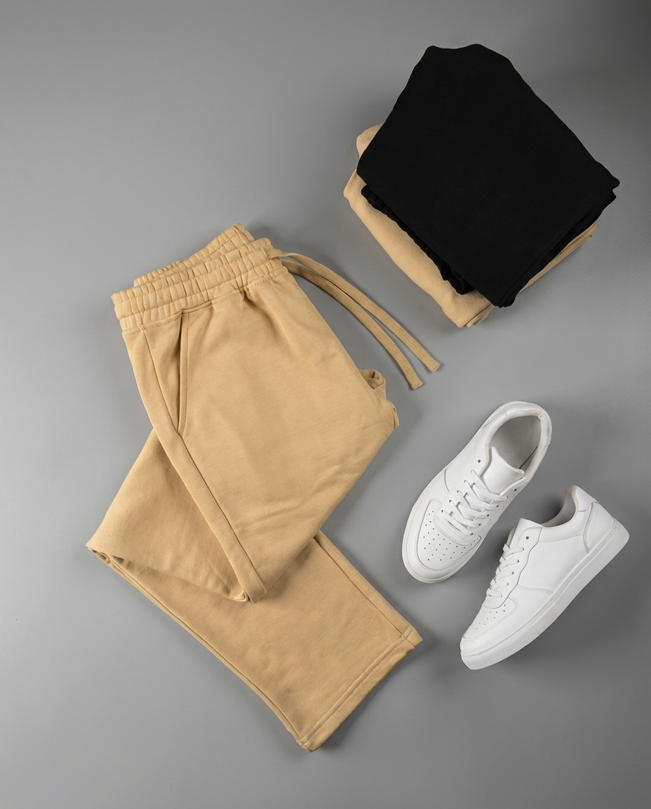 Relaxed Fit Sweatpants - Beige