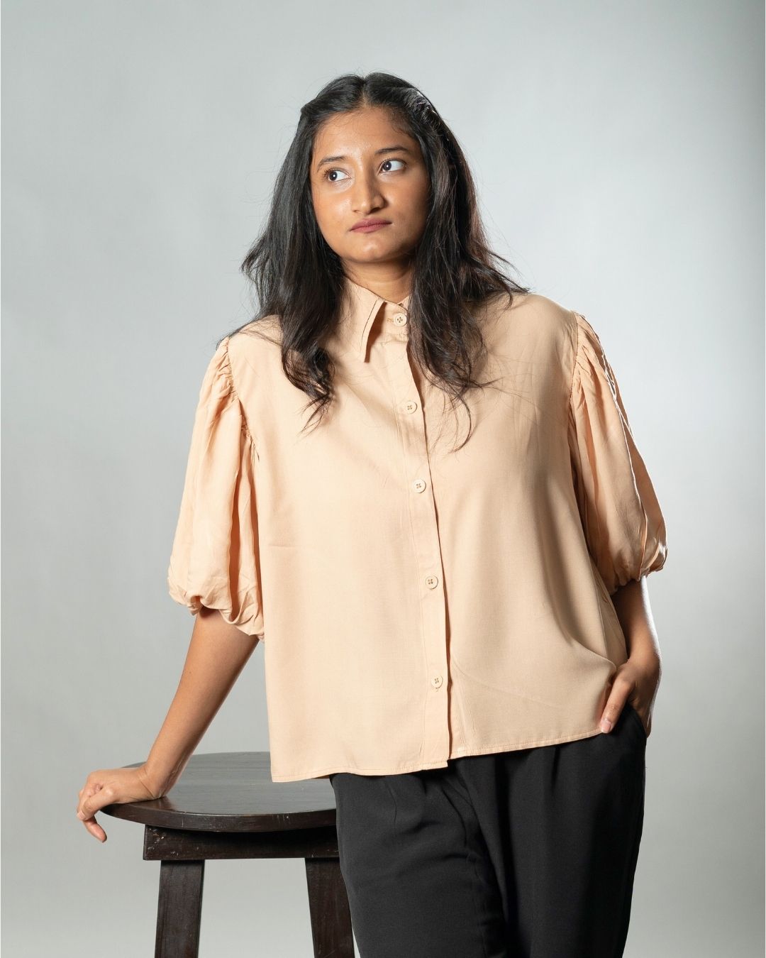 Airy Drapes Shirt Top for Women – Sunset