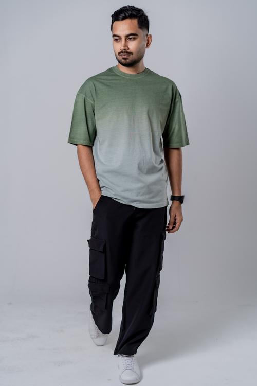 Load image 1 in gallery view. Dip-Dye Oversized Tee - Matcha Gradient