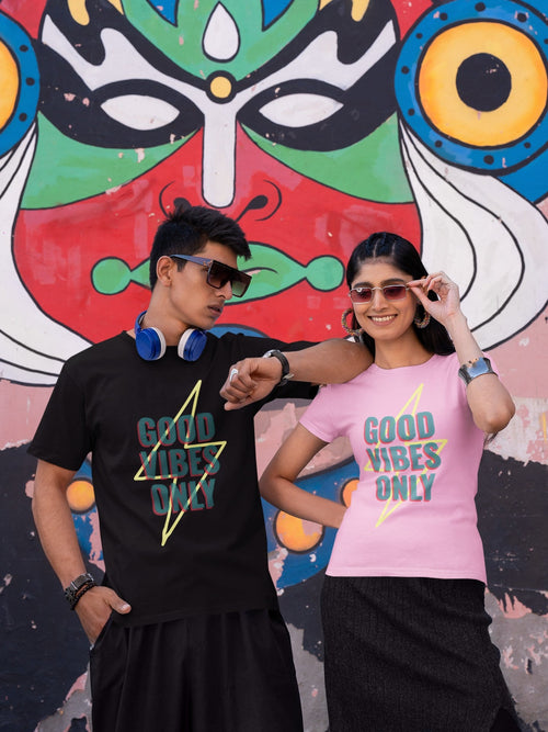 Load image 1 in gallery view. Good Vibes Only- Regular Fit T-shirt