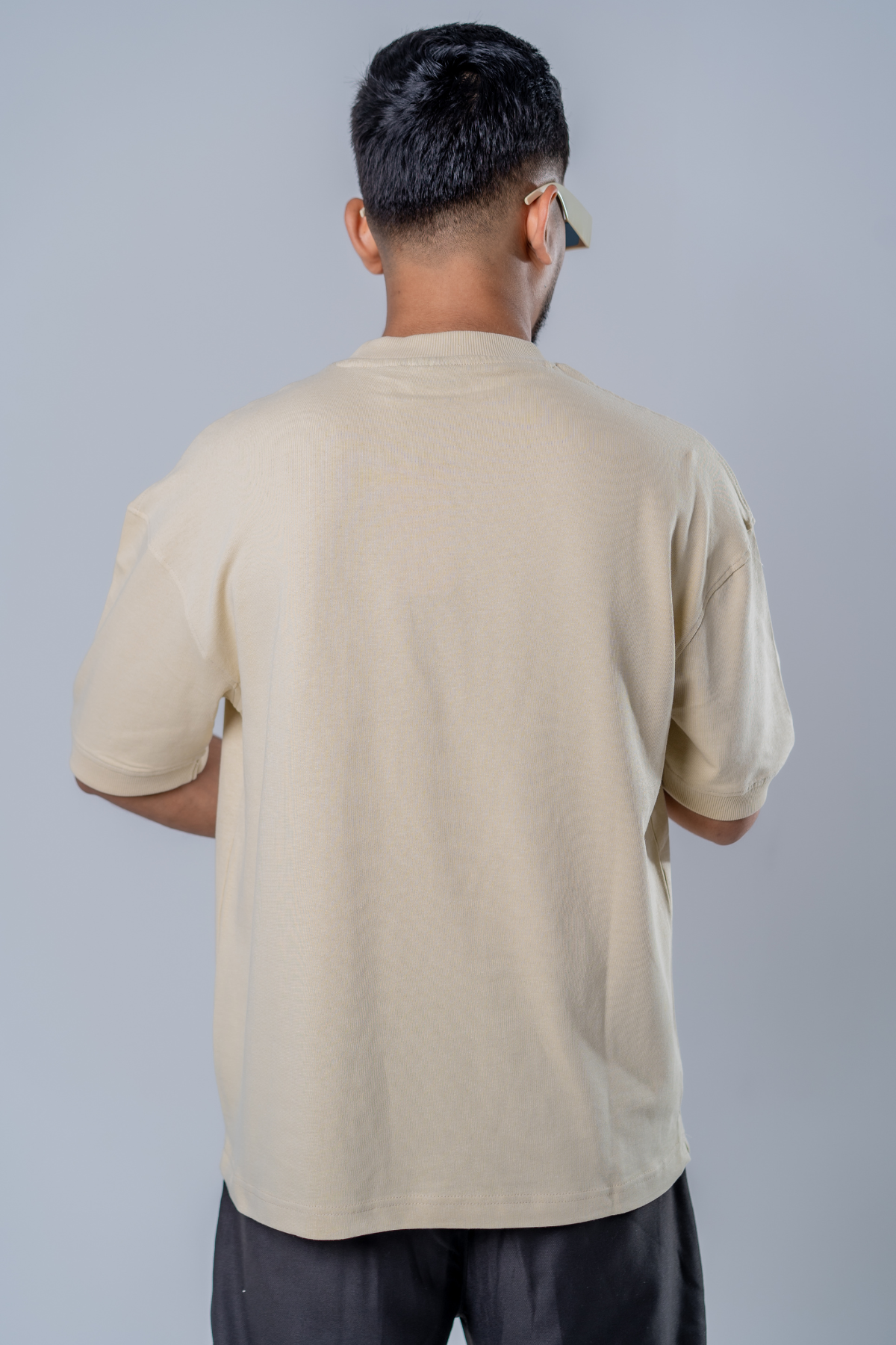 Heavyweight Streetwear Oversized T-shirt - Beige