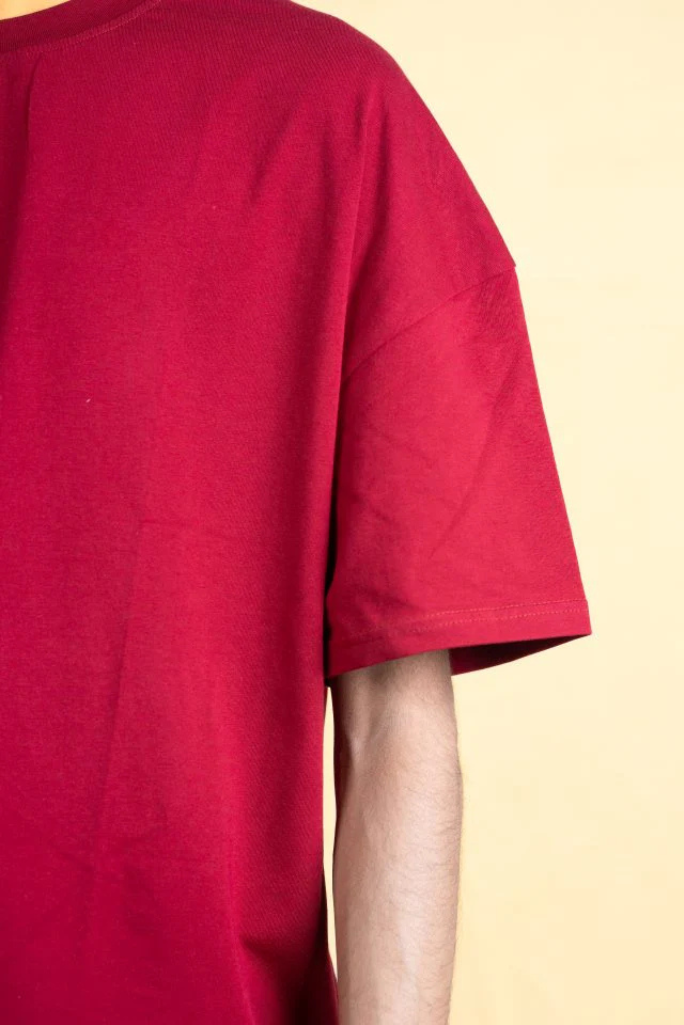 Oversized Drop Shoulder T-Shirt – Maroon