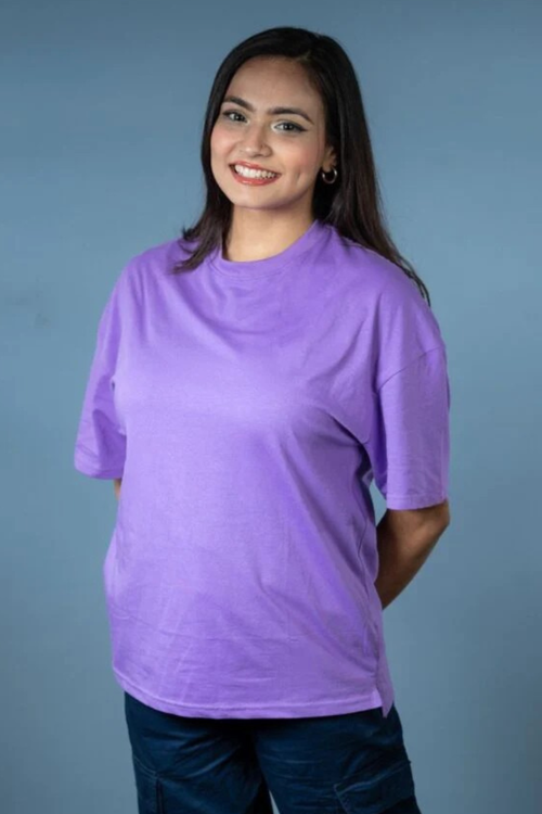Load image 1 in gallery view. Oversized Drop Shoulder T-Shirt – Lavender