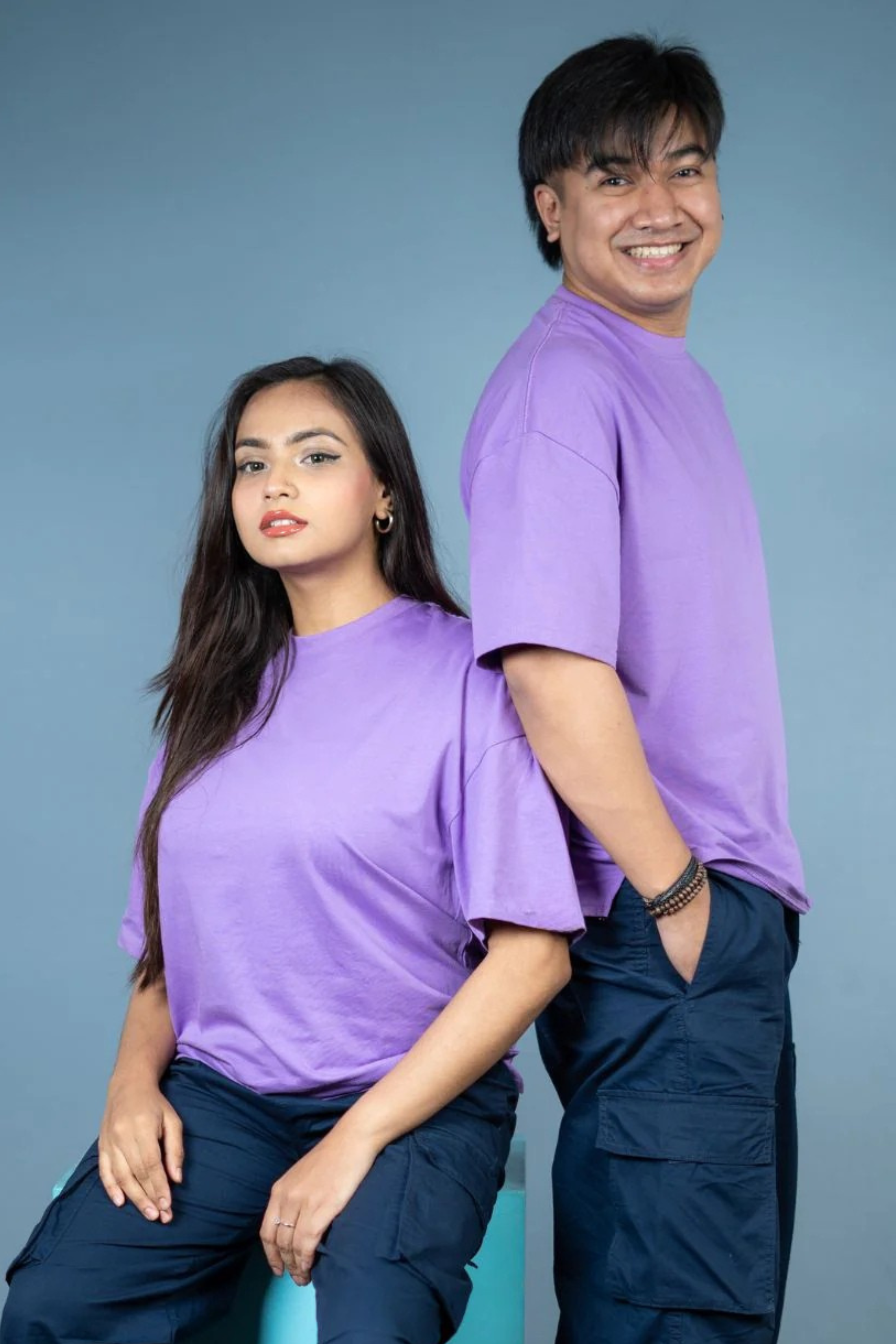 Oversized Drop Shoulder T-Shirt – Lavender