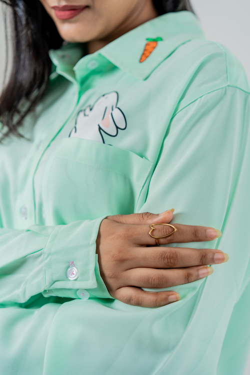 Load image 1 in gallery view. Bunny Pocket Shirt – Mint