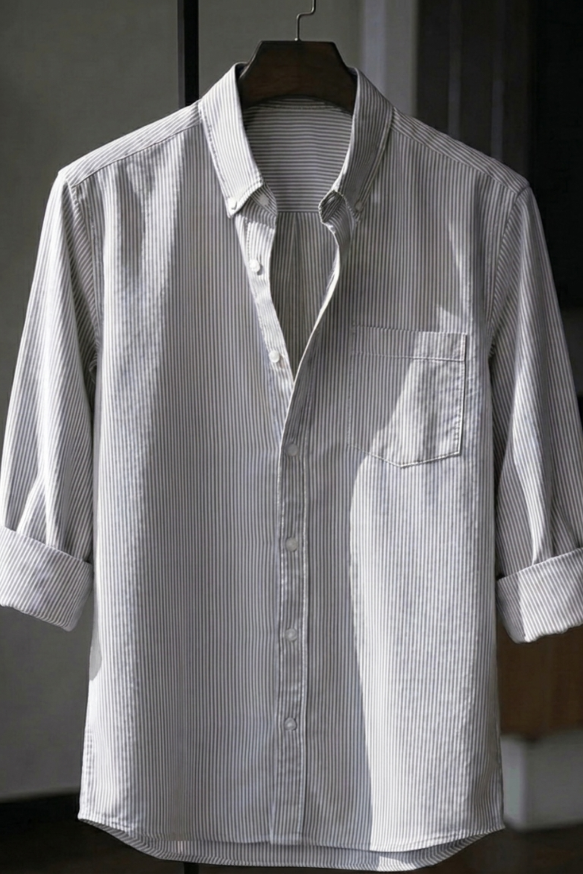 AirLight Button-down Shirts – Grey Striped