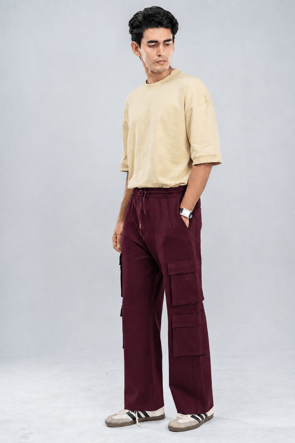 Mad Koffee 4 Way Stretch 8 Pocket Baggies - Deep Maroon
