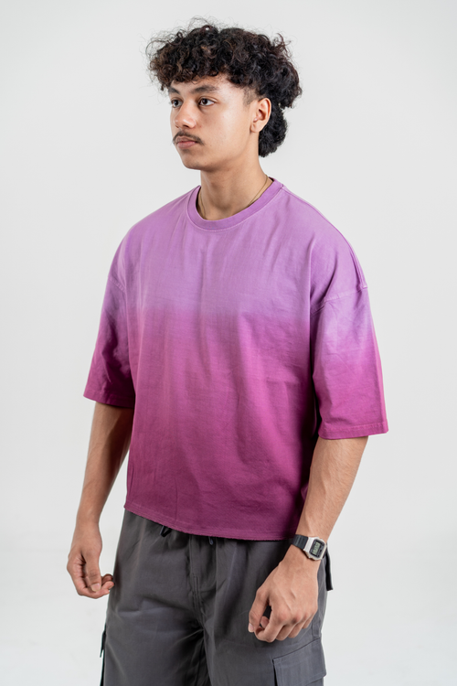 Load image 1 in gallery view. Men’s Full Pour Acid Wash Tee – Berry Brew Gradient