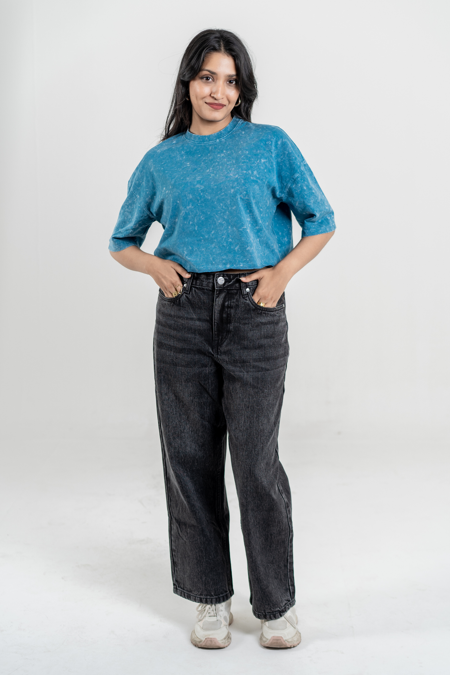 Women’s Short Pour Acid Wash Tee – Ocean Mineral