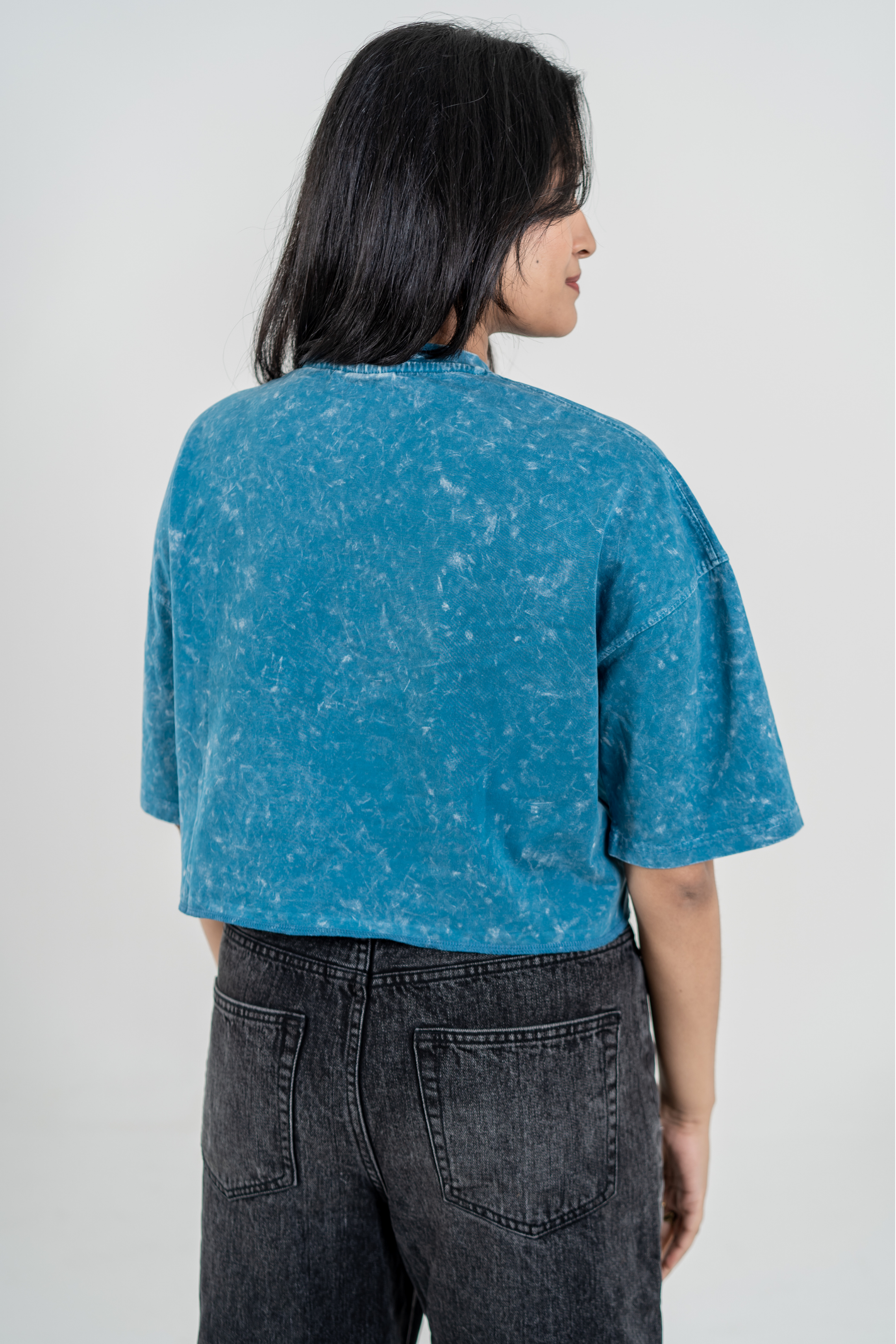 Women’s Short Pour Acid Wash Tee – Ocean Mineral