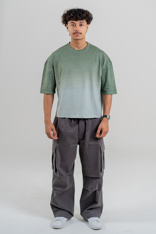 Load image 1 in gallery view. Men’s Full Pour Acid Wash Tee – Matcha Gradient