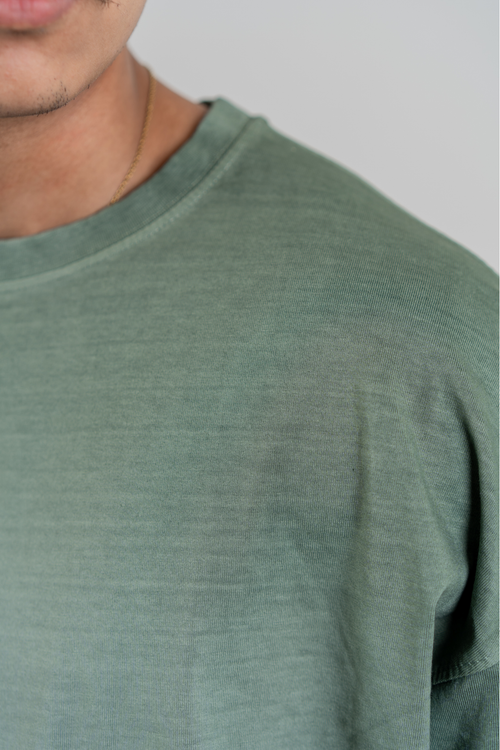 Load image 1 in gallery view. Men’s Full Pour Acid Wash Tee – Matcha Gradient