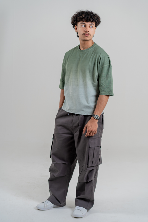 Load image 1 in gallery view. Men’s Full Pour Acid Wash Tee – Matcha Gradient