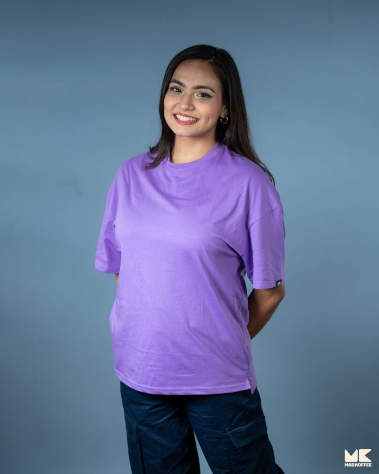 Oversized Drop Shoulder T-Shirt – Lavender