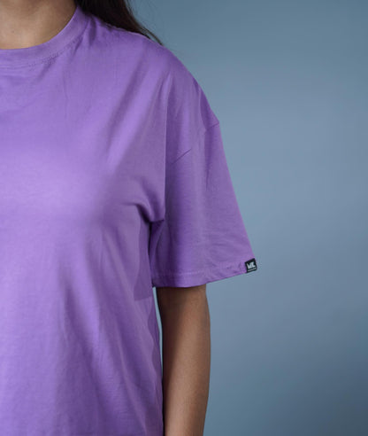 Solid Lavender Oversized Drop Shoulder T-Shirt for Men | Comfortable Cotton Fabric | Mad Koffee Fashion