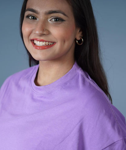 Oversized Drop Shoulder T-Shirt – Lavender