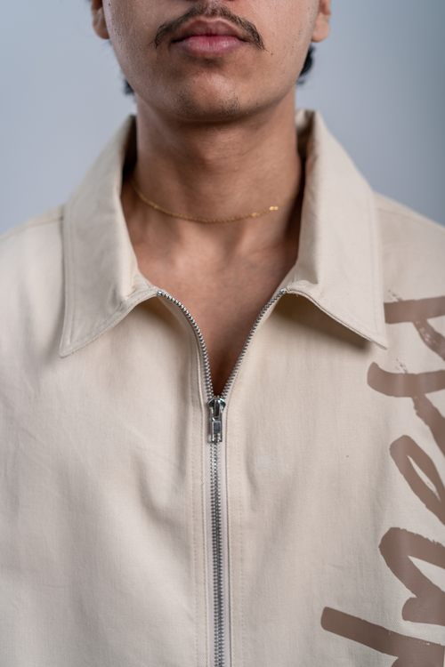 Load image 1 in gallery view. Double-Zip Boxy Shirt - Oatmeal