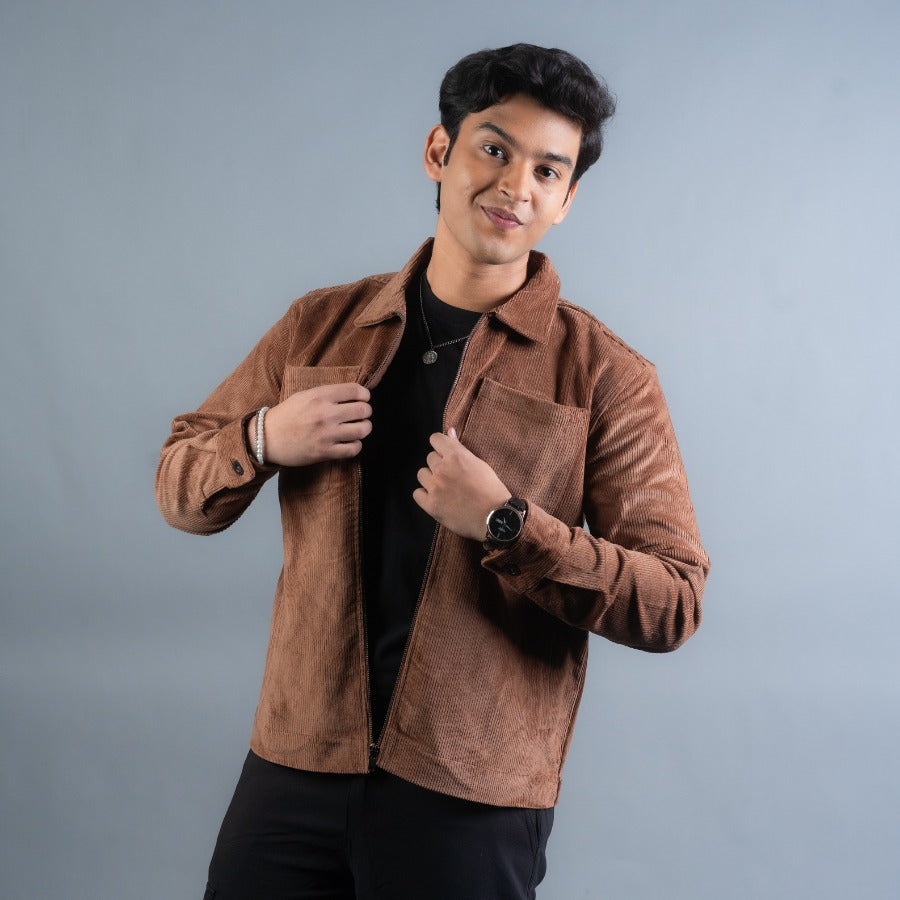 Cord Jacket- Dark Brown