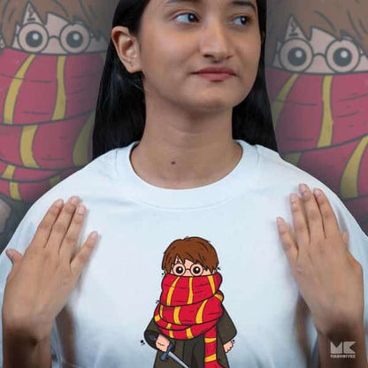 Harry Potter inspired t-shirt design with magic spell art – DTF print by Mad Koffee