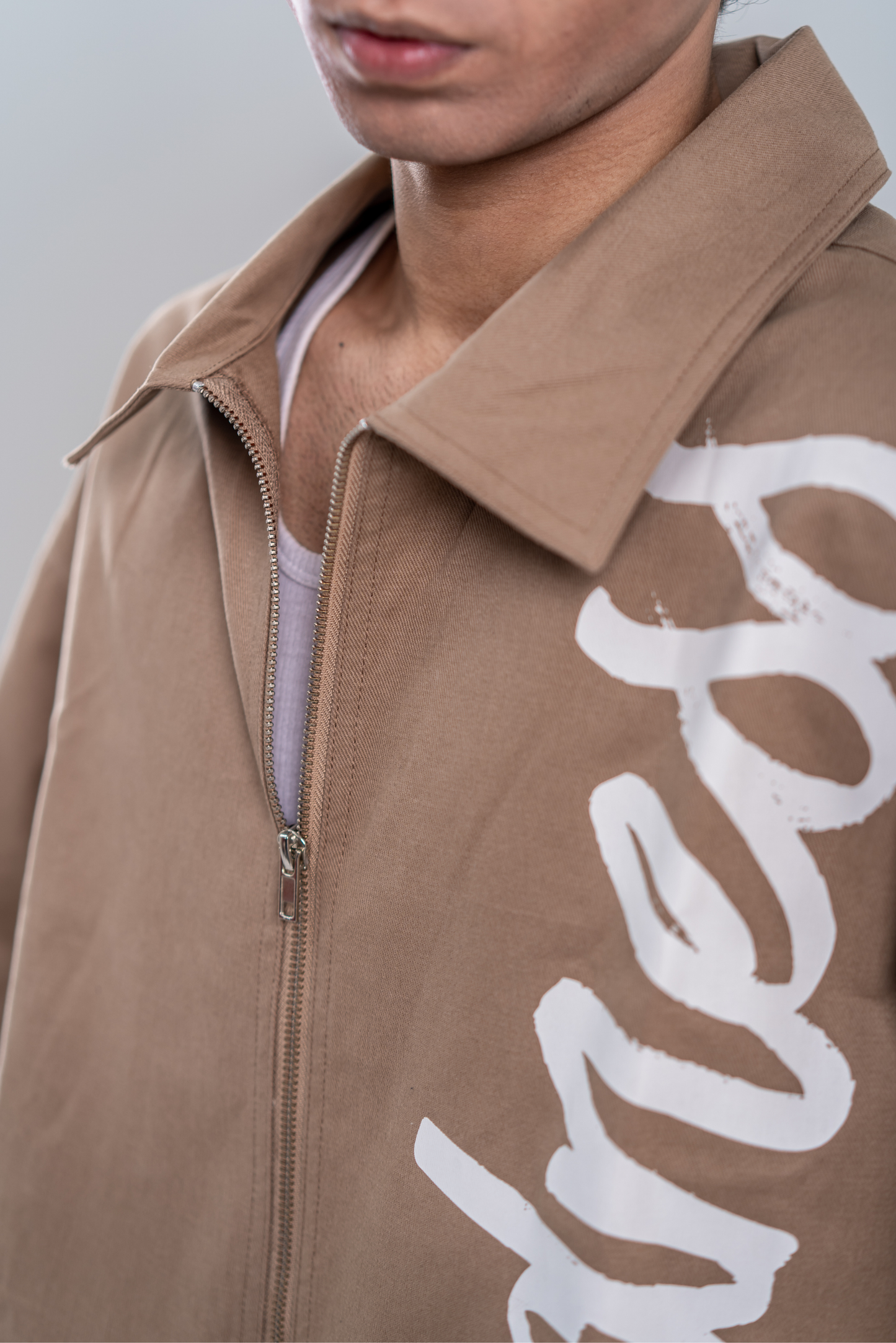 Double-Zip Boxy Shirt - Mocha