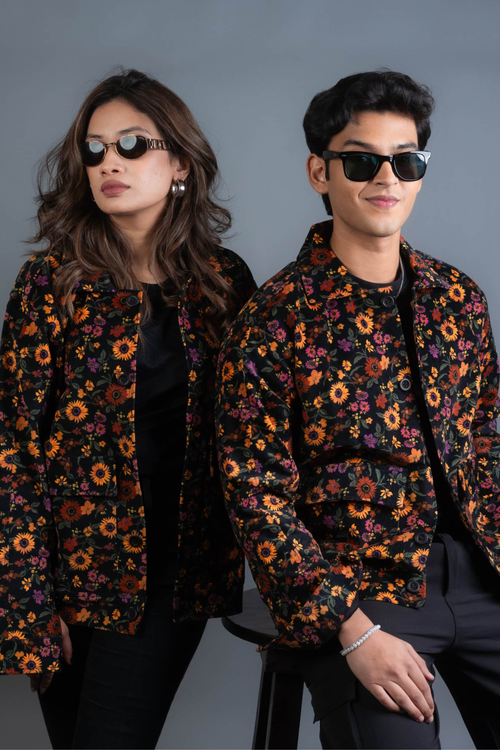 Load image 1 in gallery view. Floral Jacket with Pockets