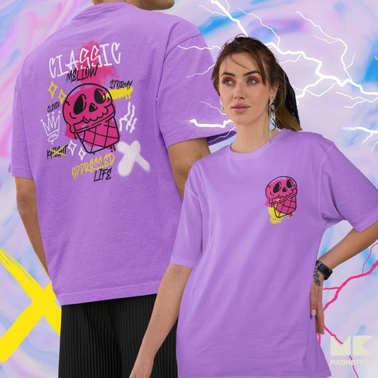 Funky Printed Oversized Drop Shoulder T-Shirts for Men | Comfortable Cotton Fabric | Mad Koffee Fashion Explore our bold and vibrant funky printed oversized drop shoulder t-shirts. Made from soft, comfortable cotton fabric, these tees feature eye-catching and unique graphics. Perfect for those who love to stand out with fun, colorful, and expressive designs.